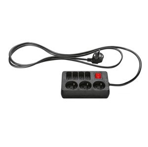 Tronic® Zásuvková lišta (7 zásuvek, černá)