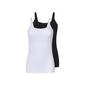 esmara® Dámský top na kojení s BIO bavlnou, 2 kusy (černá/bílá, Xl(48/50))
