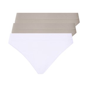 esmara® Dámské bezešvé kalhotky Tanga, 3 kusy (šedá/bílá, M(40/42))