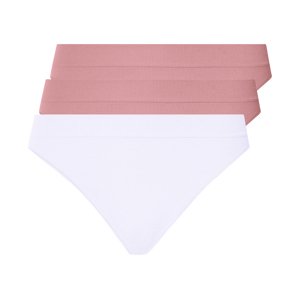 esmara® Dámské bezešvé kalhotky Tanga, 3 kusy (růžová/bílá, M(40/42))
