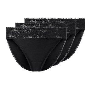 esmara® Dámské kalhotky s krajkou, 3 kusy (černá, S(36/38))