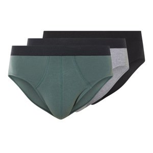 Livergy® Pánské slipy, 3 kusy (černá/šedá/zelená, 9/3Xl)