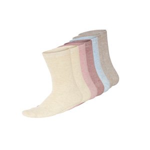 esmara® Dámské ponožky s BIO bavlnou, 7 párů (růžová/béžová/modrá, 35/38)