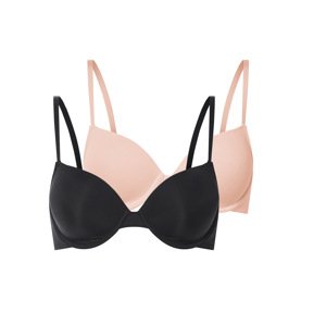 esmara® Dámská podprsenka, 2 kusy (černá/béžová, 75B)