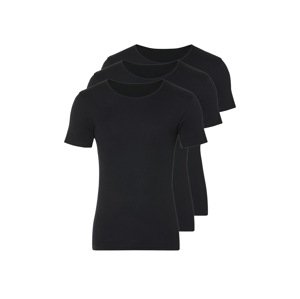 Livergy® Pánské spodní triko, 3 kusy (kulatý výstřih, černá, 4/S)