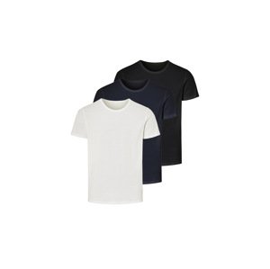 Livergy® Pánské triko s BIO bavlnou, 3 kusy (černá / tmavě modrá / bílá, XL (56/58))