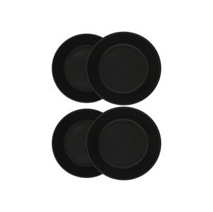 Silvercrest® Sada talířů / misek, 4dílná (talíř, černá)
