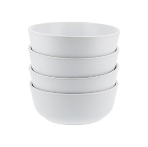 Silvercrest® Sada talířů / misek, 4dílná (miska, bílá)