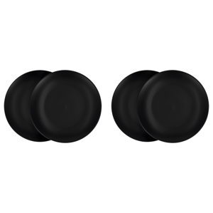 Silvercrest® Sada jídelních / polévkových talířů, 4dílná (jídelní talíř/černý)