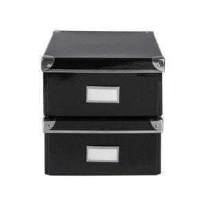 crelando® Úložný box / Sada úložných boxů, 2 kusy (A4x2, černá)