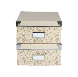 crelando® Úložný box / Sada úložných boxů, 2 kusy (A4x2, béžová)