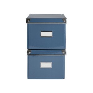 crelando® Úložný box / Sada úložných boxů, 2 kusy (DVDx2, modrá)