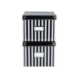 crelando® Úložný box / Sada úložných boxů, 2 kusy (DVDx2, černá/bílá)