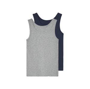 lupilu® Chlapecký nátělník s BIO bavlnou, 2 kusy (navy modrá / šedá, 98/104)