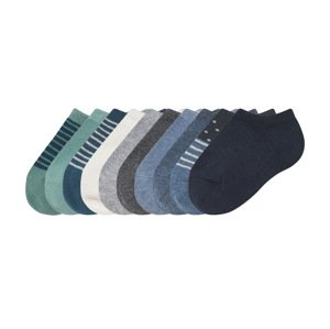 lupilu® Dětské nízké ponožky s BIO bavlnou, 10 párů (tyrkysová / modrá / navy modrá, 23/26)