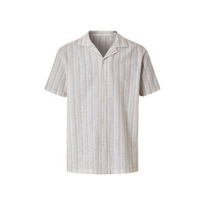 esmara® Pánská lněná košile (pruhy/béžová, XL (43/44))