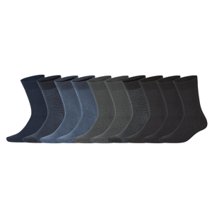 esmara® Dámské / Pánské ponožky s BIO bavlnou, 10 párů (navy modrá / tmavě šedá / černá, 39/42)