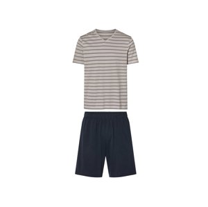 esmara® Pánské pyžamo (šedá pruhovaná / navy modrá, L (52/54))