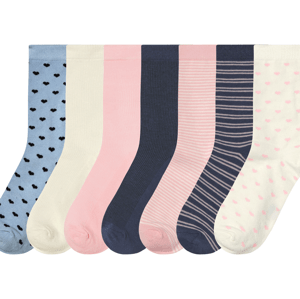 esmara® Dívčí ponožky, 7 párů (modrá / světle růžová / bílá, 31-34)