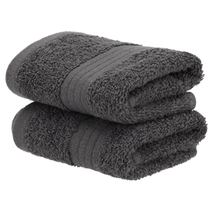 Livarno home Froté ručník pro hosty, 30 x 50 cm, 500 g/m², 2 kusy (tmavě šedá)