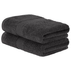 Livarno home Froté ručník, 50 x 100 cm, 500 g/m², 2 kusy (tmavě šedá)