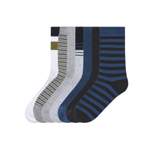 esmara® Chlapecké ponožky, 7 párů (pruhy / bílá / šedá / modrá / navy modrá, 39/42)