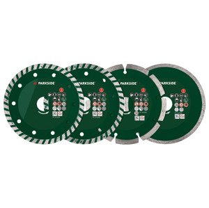 Parkside® Sada řezných kotoučů Pwszs 1, Ø 125 mm (diamantové kotouče, 4dílná sada)