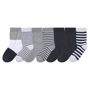 lupilu® Chlapecké ponožky s BIO bavlnou, 7 párů (bílá / šedá / navy modrá, 23-26)