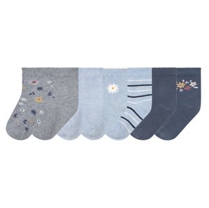 lupilu® Dívčí ponožky s BIO bavlnou, 7 párů (šedá / světle modrá / navy modrá , 23-26)