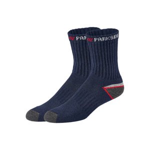 Parkside® Pánské pracovní ponožky, 2 páry (navy modrá / červená, 39-42)