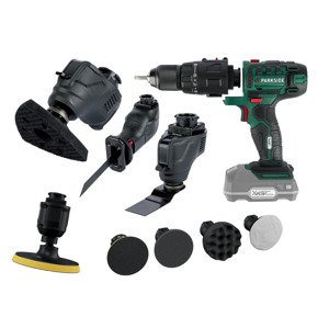 Parkside® Aku kombinované nářadí 3 v 1 Pkga 20-Li C2 s nástavcem - leštičkou