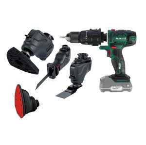Parkside® Aku kombinované nářadí 3 v 1 Pkga 20-Li C2 s nástavcem - multibruskou