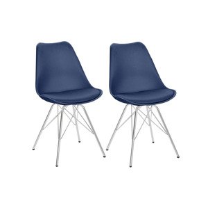 Homexperts Židle Ursel, 2 kusy (household/office chair, chrom / tmavě modrá)