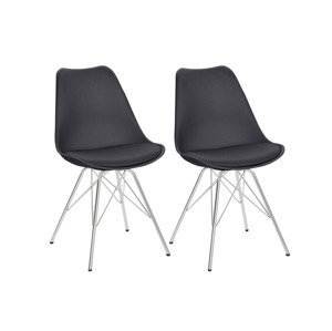 Homexperts Židle Ursel, 2 kusy (household/office chair, chrom/černá)