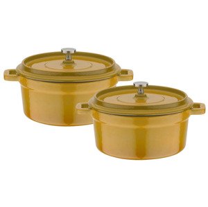 GSW Litinový hrnec / Forma na pečení / Rendlík, 2dílná sada (saucepan, žlutá, rendlík, 2dílná sada)