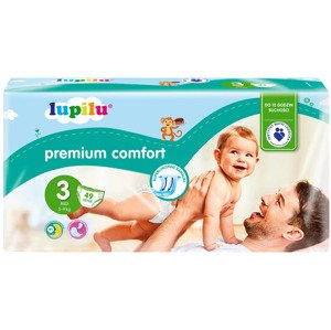 lupilu® Dětské pleny Premium Comfort, velikost 3 MIDI, 49 kusů (Žádný údaj)