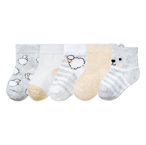 lupilu Dětské ponožky BIO, 5 párů (19/22, béžová/šedá/bílá)