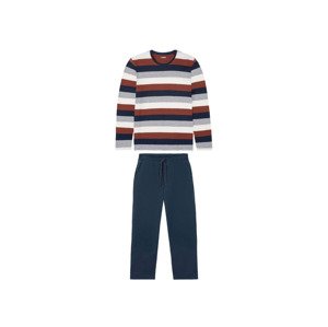 LIVERGY Pánské pyžamo (male, S (44/46), pruhy červená / navy modrá / bílá)