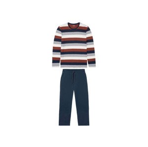 LIVERGY Pánské pyžamo (male, XL (56/58), pruhy červená / navy modrá / bílá)