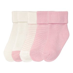 lupilu Dětské plyšové ponožky BIO, 5 párů (15/18, bílá/světle růžová)