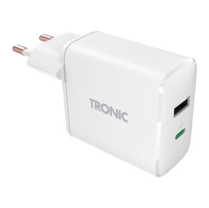 TRONIC Duální USB nabíječka, 30 W, USB-C PD, US (bílá)