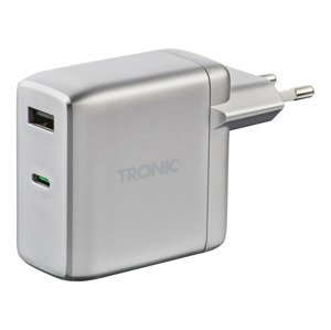 Tronic® Duální power nabíječka Usb-C PD 60W, GaN (stříbrná)