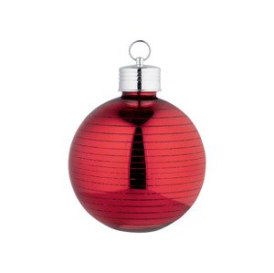 LIVARNO home Vánoční závěsná skleněná koule s LED osv (červená)