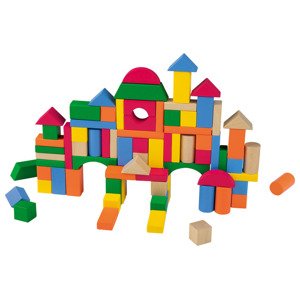 Playtive Dřevěná stavebnice (barevné kostky)
