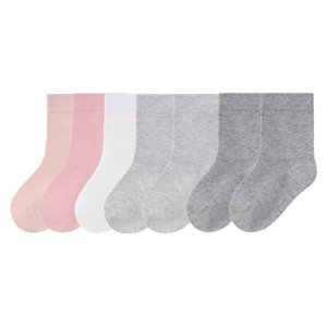 lupilu® Dívčí ponožky, 7 párů (child 2 years onwards#female, 27/30, růžová/bílá/šedá)
