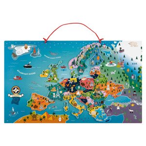 Playtive Dřevěná magnetická mapa (mapa Evropy)
