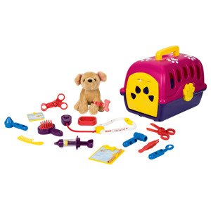 Playtive Přepravka s plyšovým psem a příslušenstv (světle růžová)