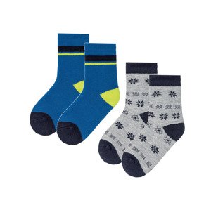 pepperts Chlapecké termo ponožky, 2 páry (39/42, modrá/světle šedá)