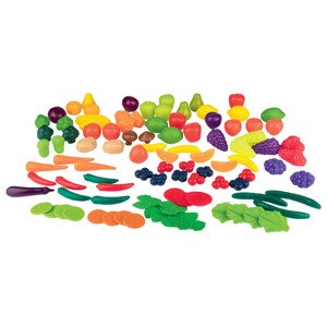 Playtive Sada plastových potravin, 100dílná (ovoce a zelenina)