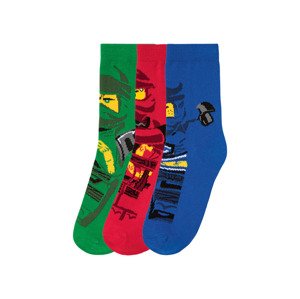 LEGO Ninjago Chlapecké ponožky, 3 páry (31/34, zelená/červená/modrá)